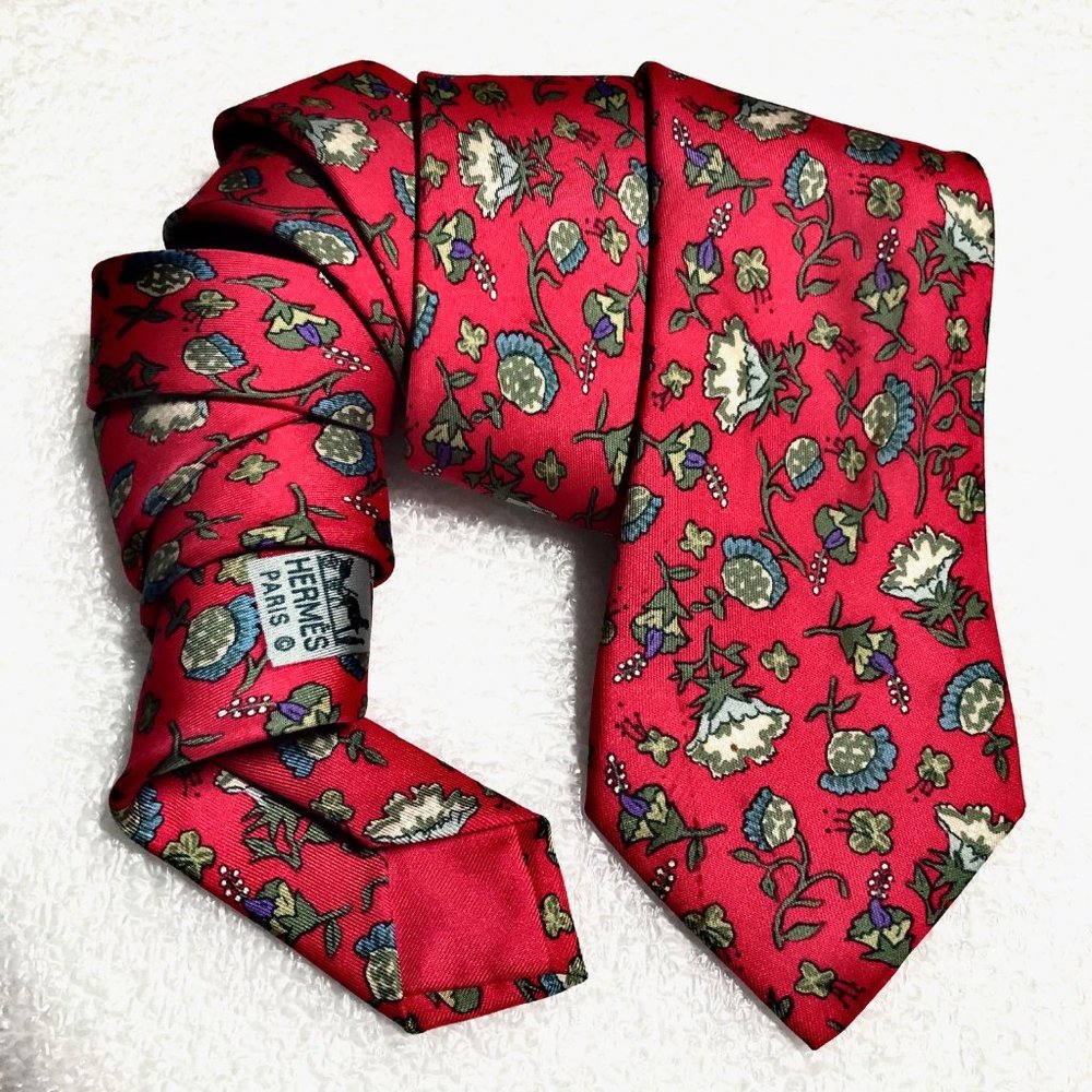 Hermes Men's Floral Tie84